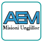 Logoja e AEM-Misioni Ungjillor në kornizë të bardhë